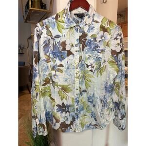 Ariat Fitted Floral Pearl Snap Long Sleeve Shirt Size XL